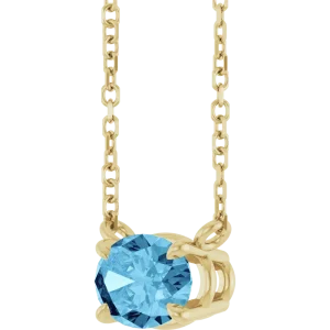 Aquamarine 14K Gold Necklace