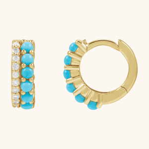 Cabochon Hoop Earrings