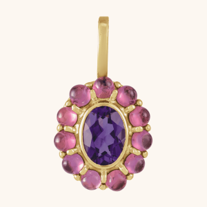 Cabochon gold necklace for women