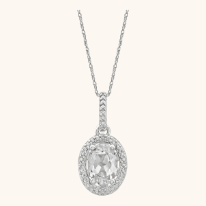 Sterling Silver Pendant Necklace white