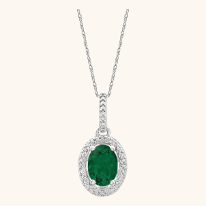 Sterling Silver Pendant Necklace green