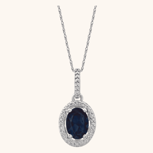 Sterling Silver Pendant Necklace blue