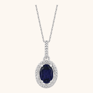 Sterling Silver Pendant Necklace blue