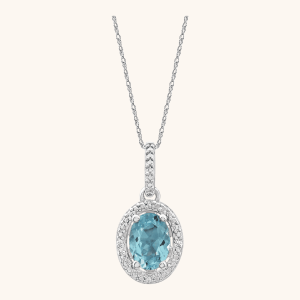 Sterling Silver Pendant Necklace blue
