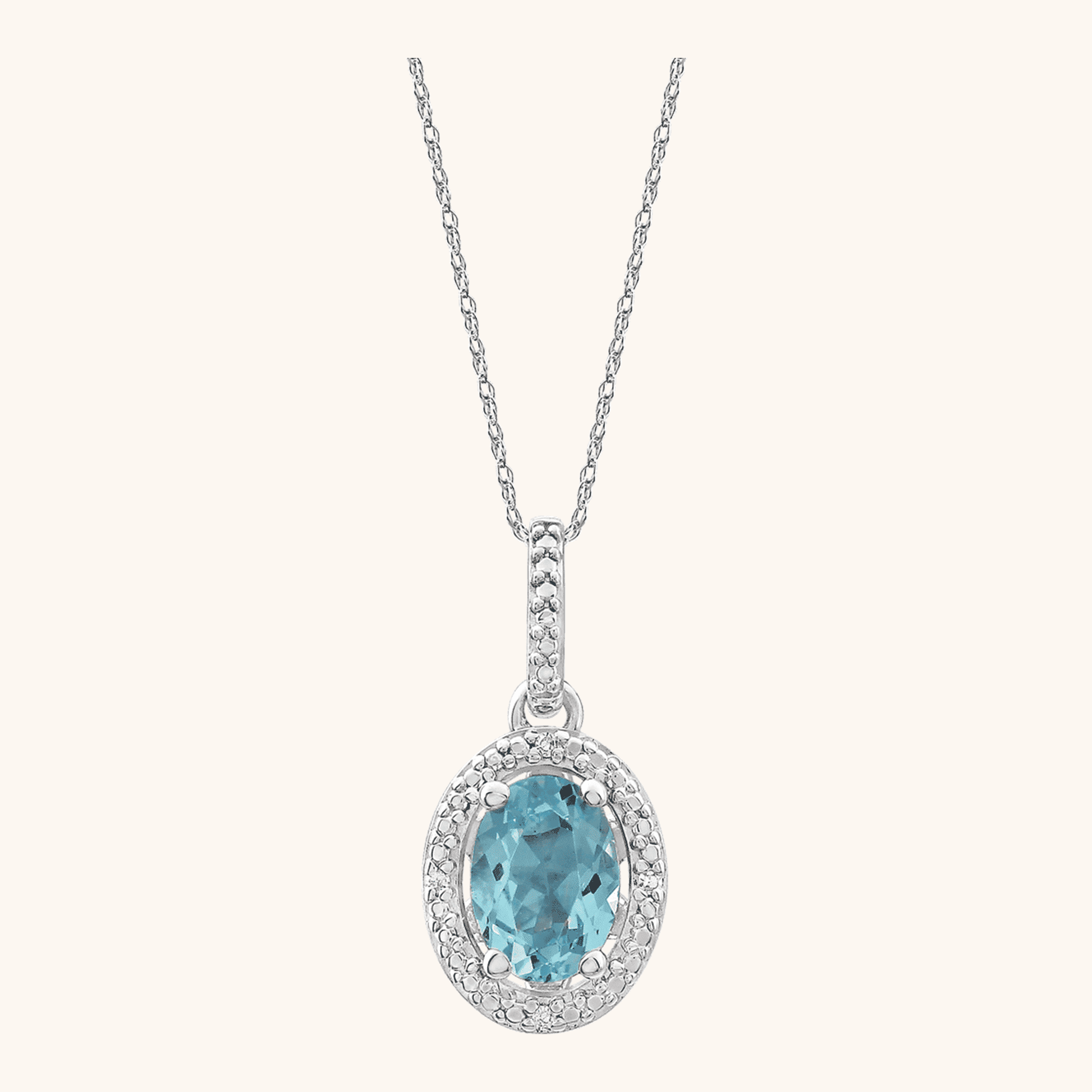 Sterling Silver Pendant Necklace blue