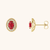 Gold Earrings for Women red