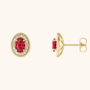 Gold Earrings for Women red