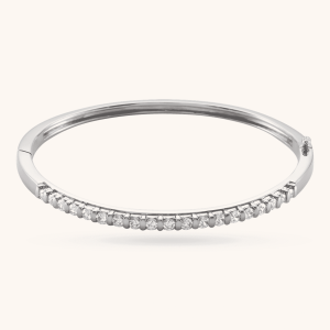 Hinged Bangle Bracelet white