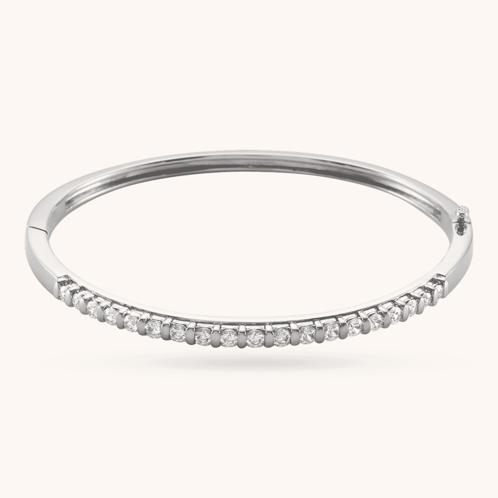 Hinged Bangle Bracelet white