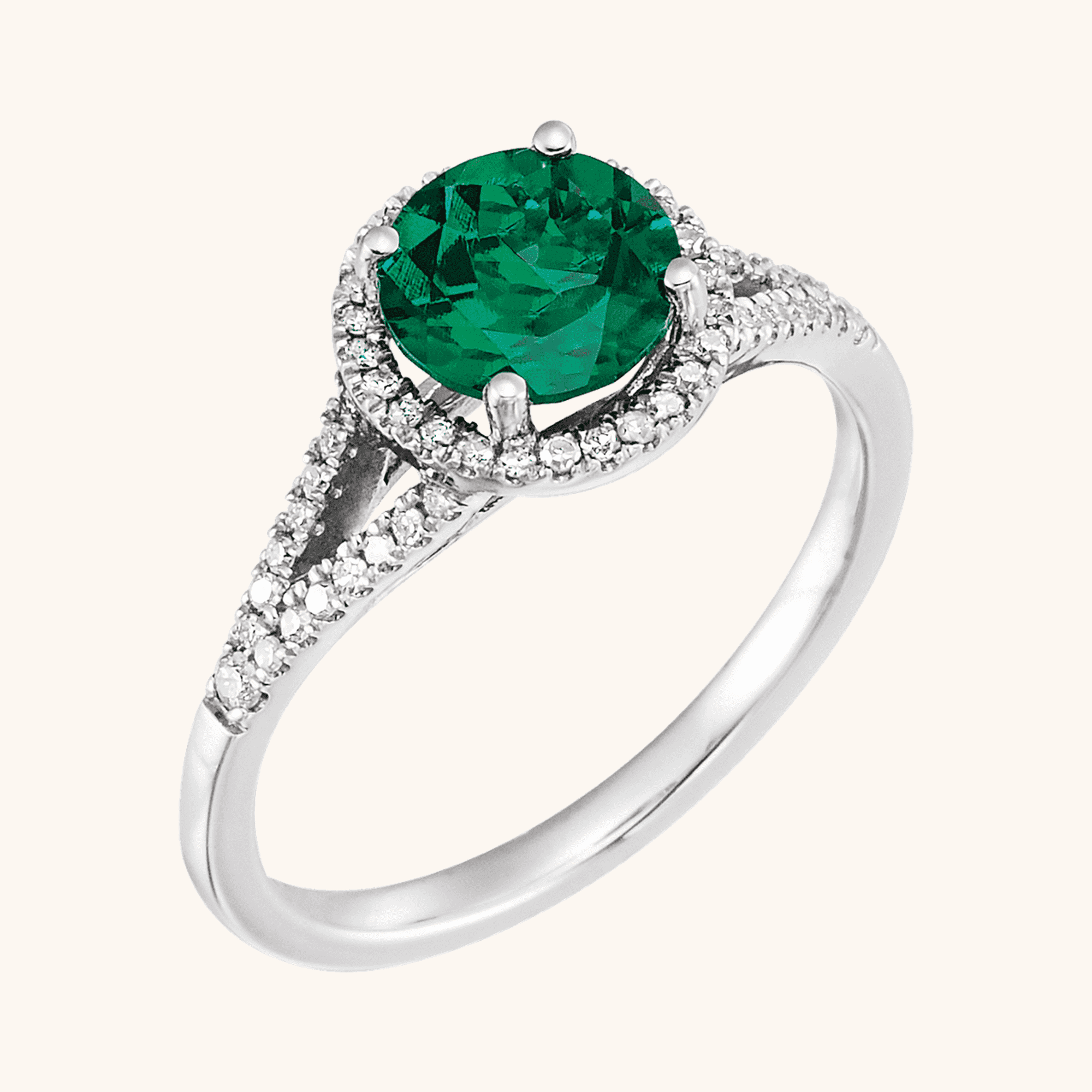 Women Gold Ring 14K green