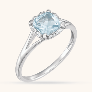 white Birthstone Ring