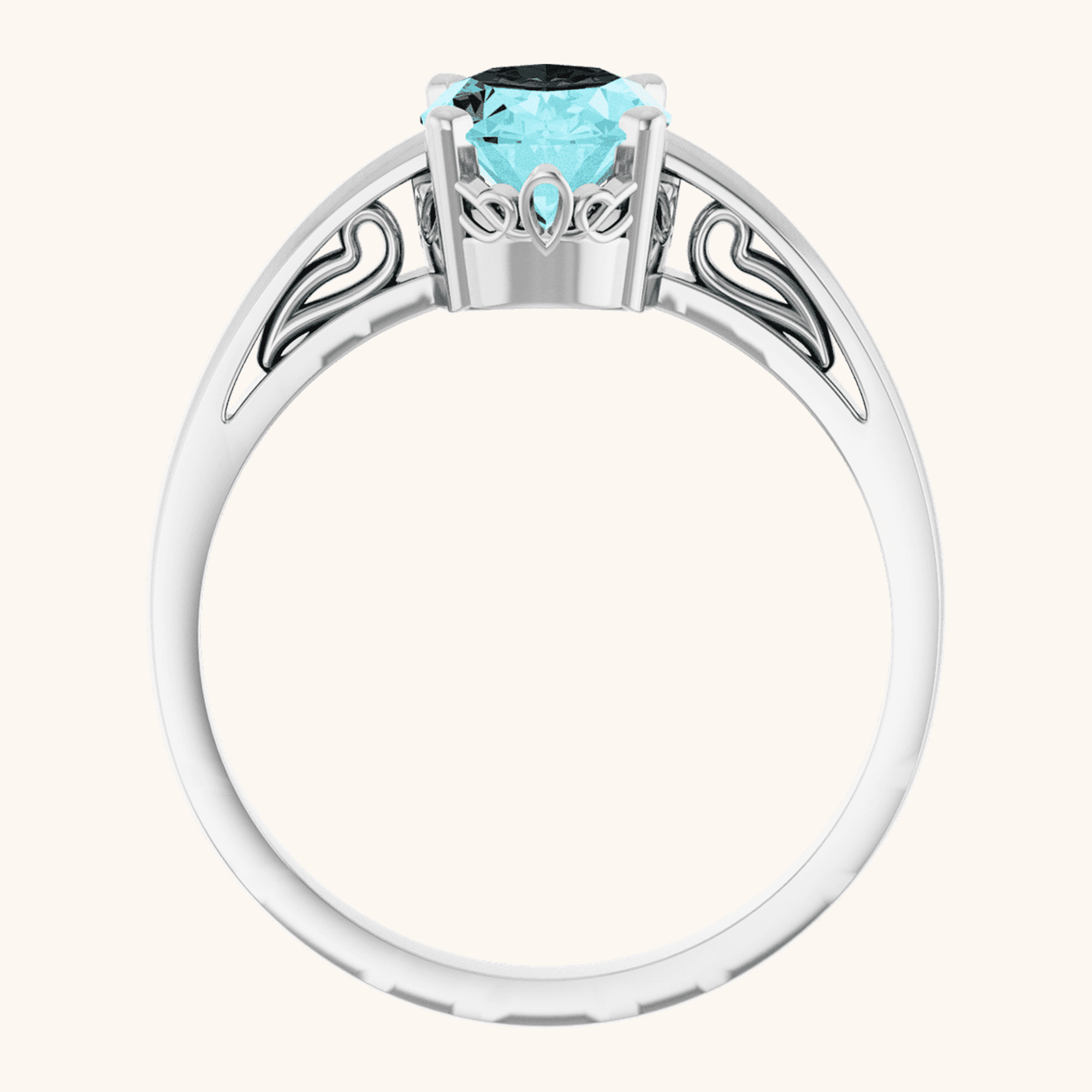 14K white Gold Women Ring