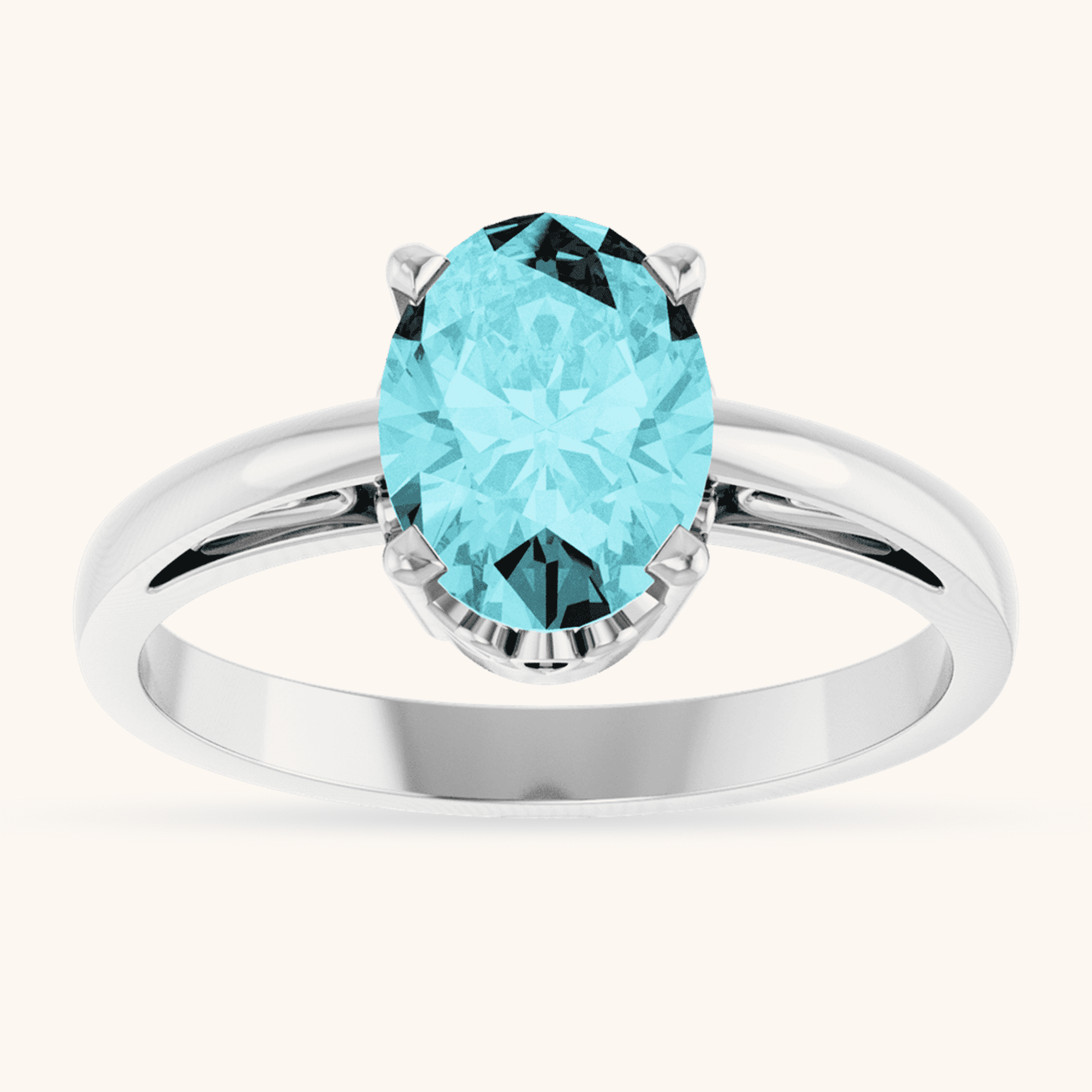 14K white Gold Women Ring
