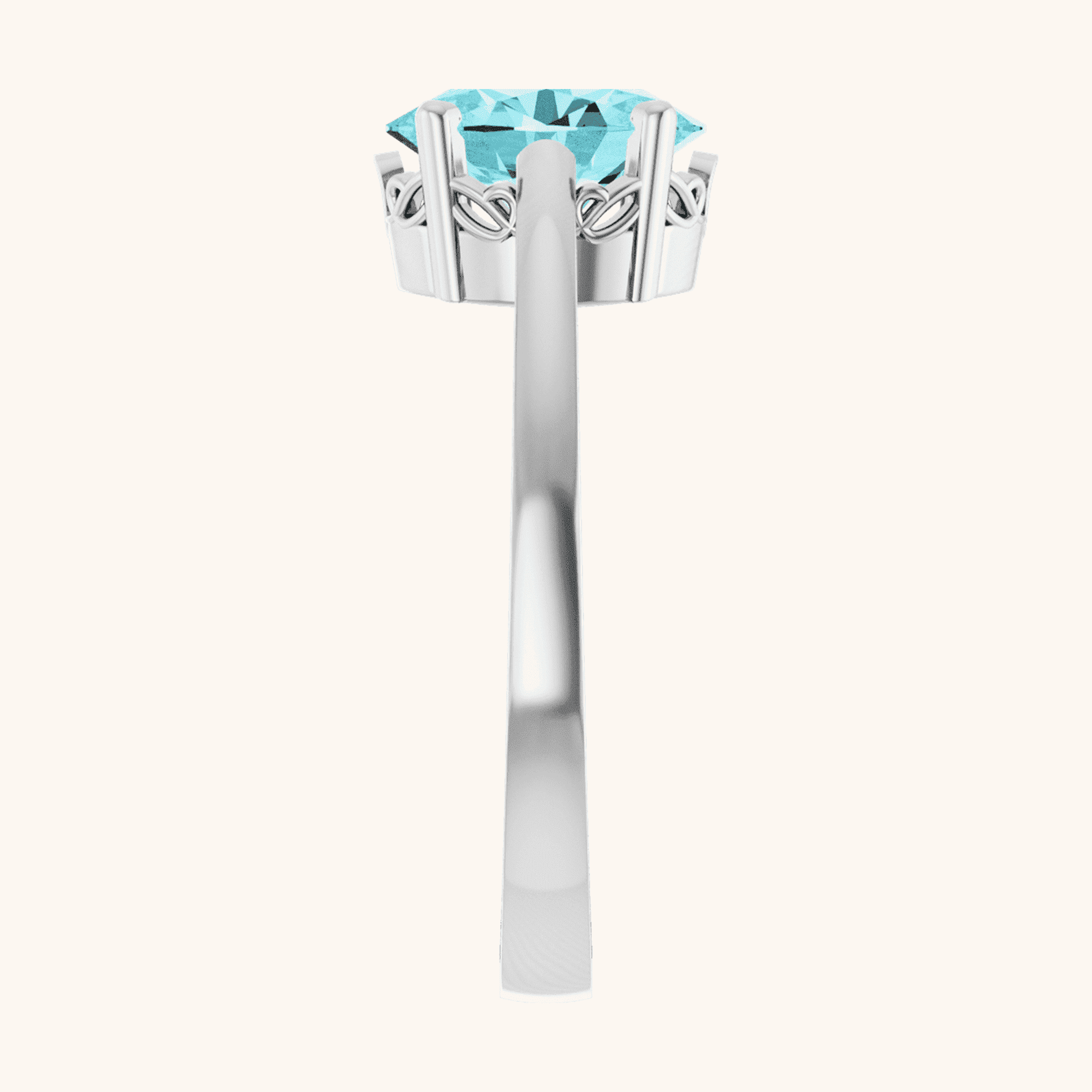 14K white Gold Women Ring