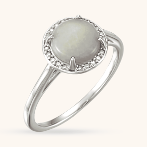 14K White Gold Natural opal