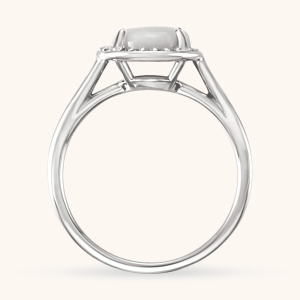14K White Gold Natural opal