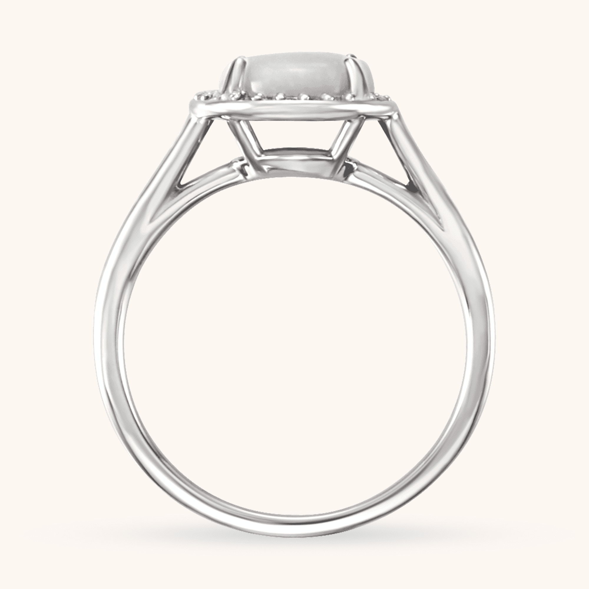 14K White Gold Natural opal