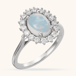 white Gold Ring opal