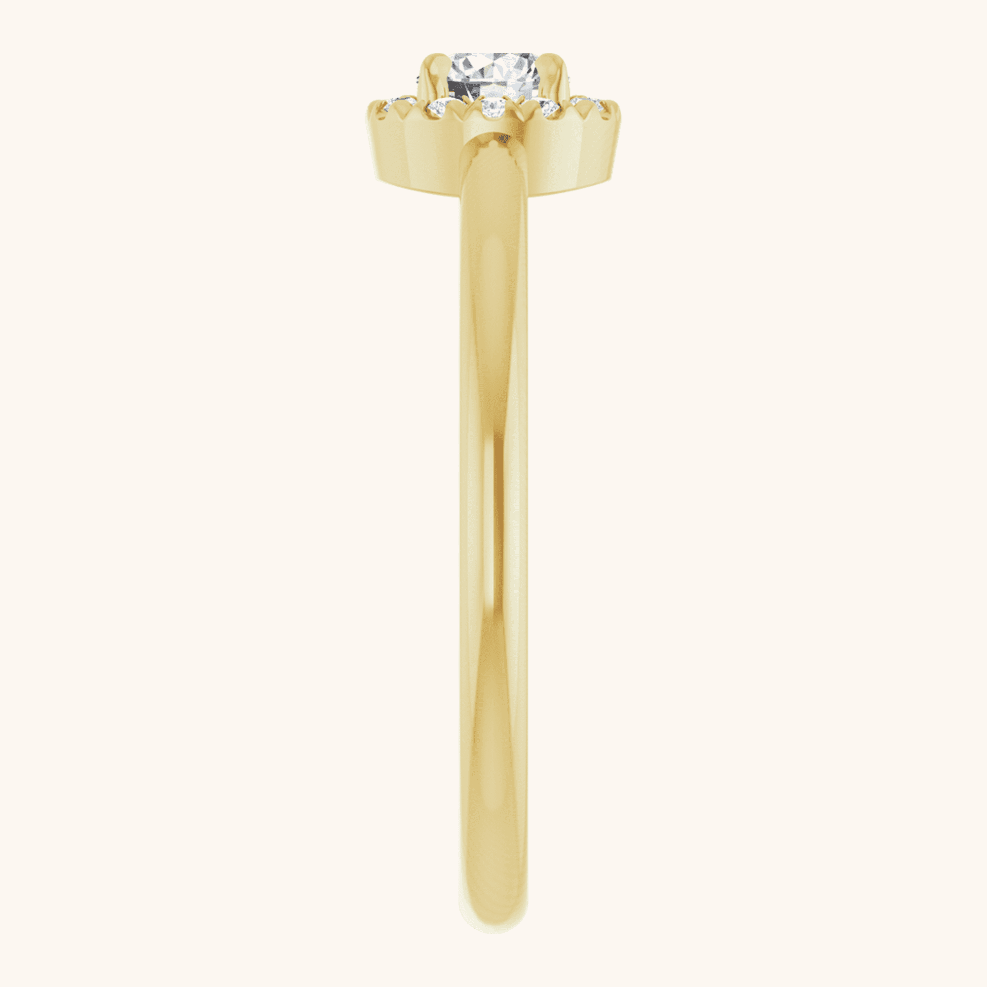 Gold Ring French-Set Halo opal