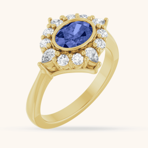 14K Yellow Gold London Blue Diamond ring