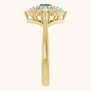 14K Yellow Gold London Blue Diamond ring