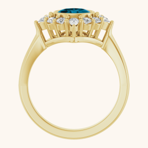 14K Yellow Gold London Blue Diamond ring