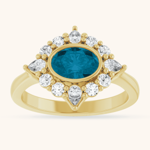 14K Yellow Gold London Blue Diamond ring