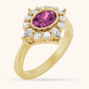 14K Yellow Gold Pink Diamond ring