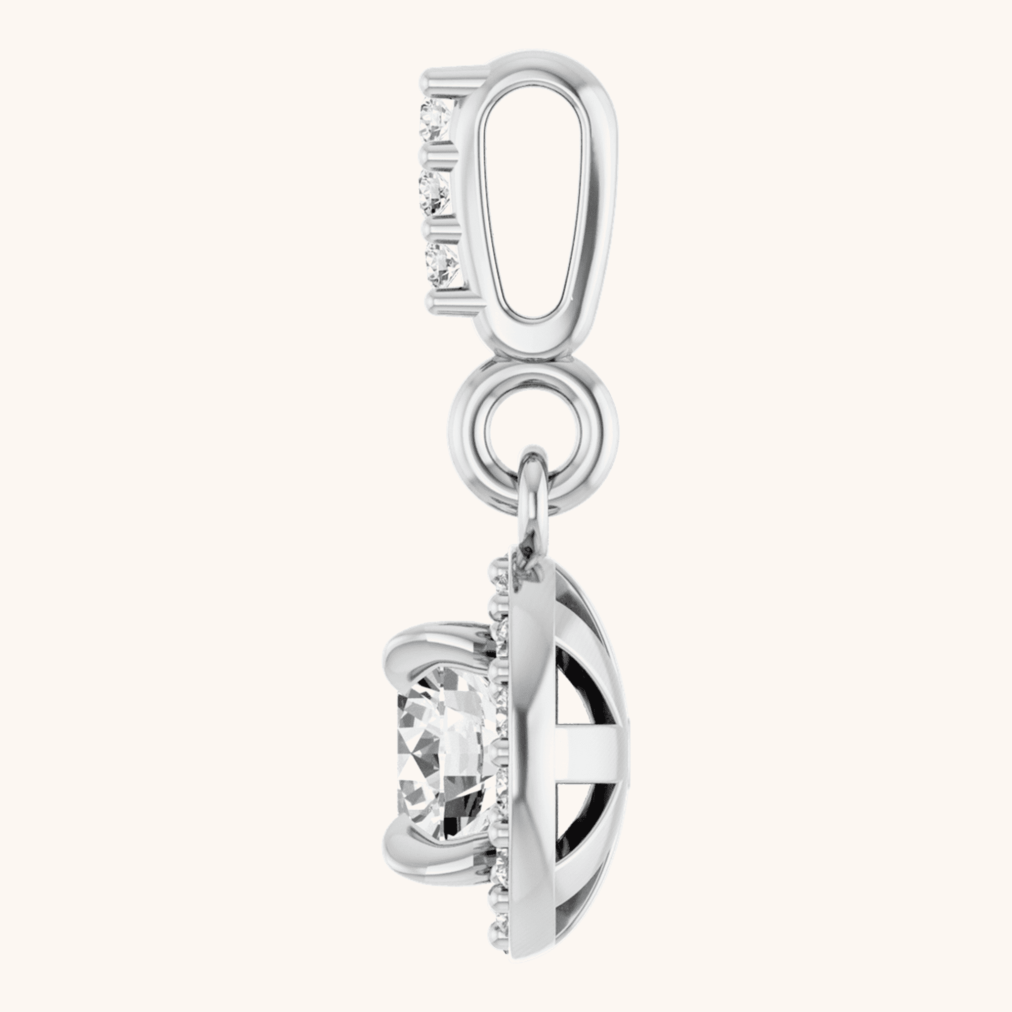 14K White Gold Necklace Pendant
