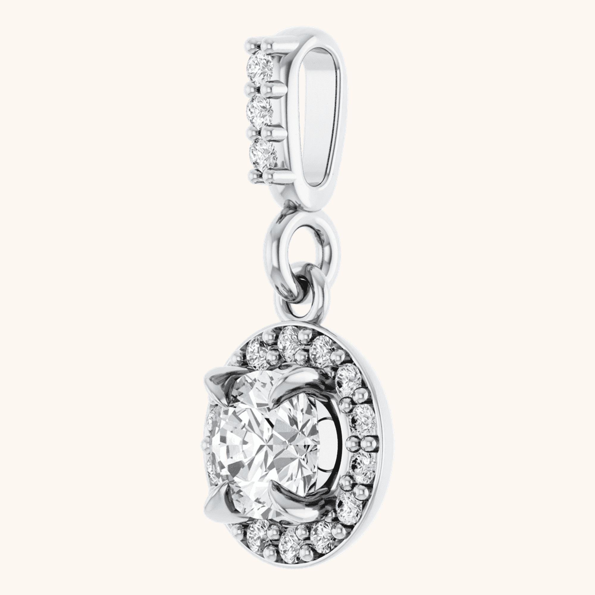 14K White Gold Necklace Pendant