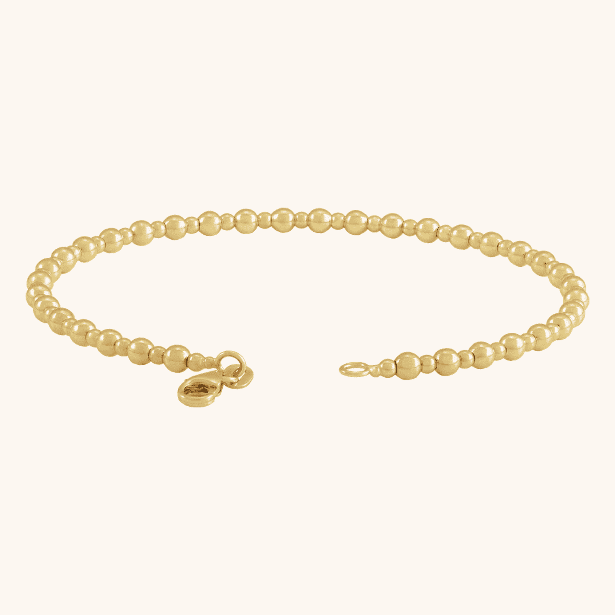14K Yellow Gold Beaded Bracelet