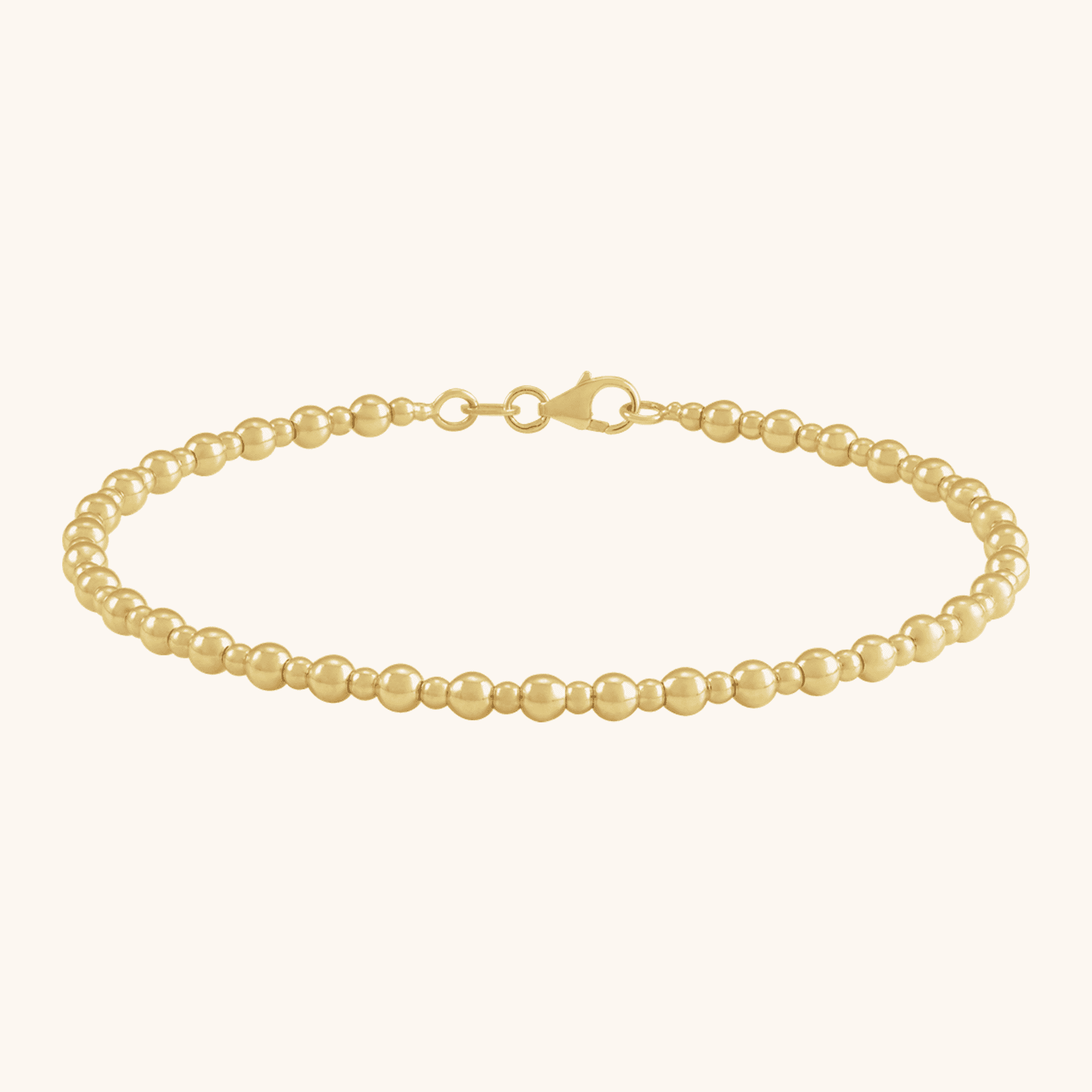 14K Yellow Gold Beaded Bracelet