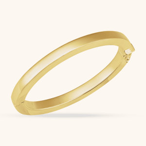 14K Gold Tube Hinged Bangle Bracelet