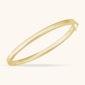 14K Gold Tube Hinged Bangle Bracelet