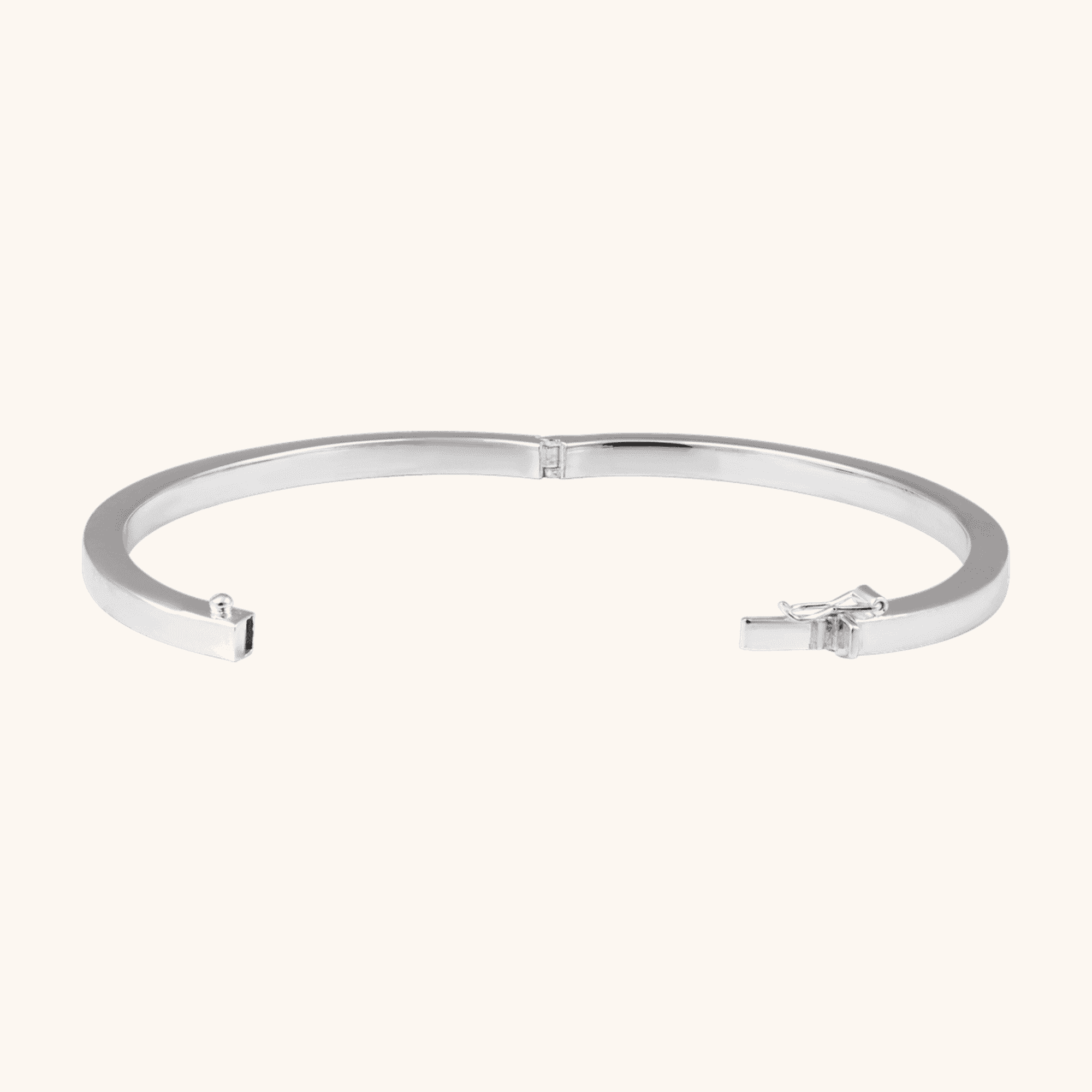Sterling Silver Tube Hinged Bangle Bracelet