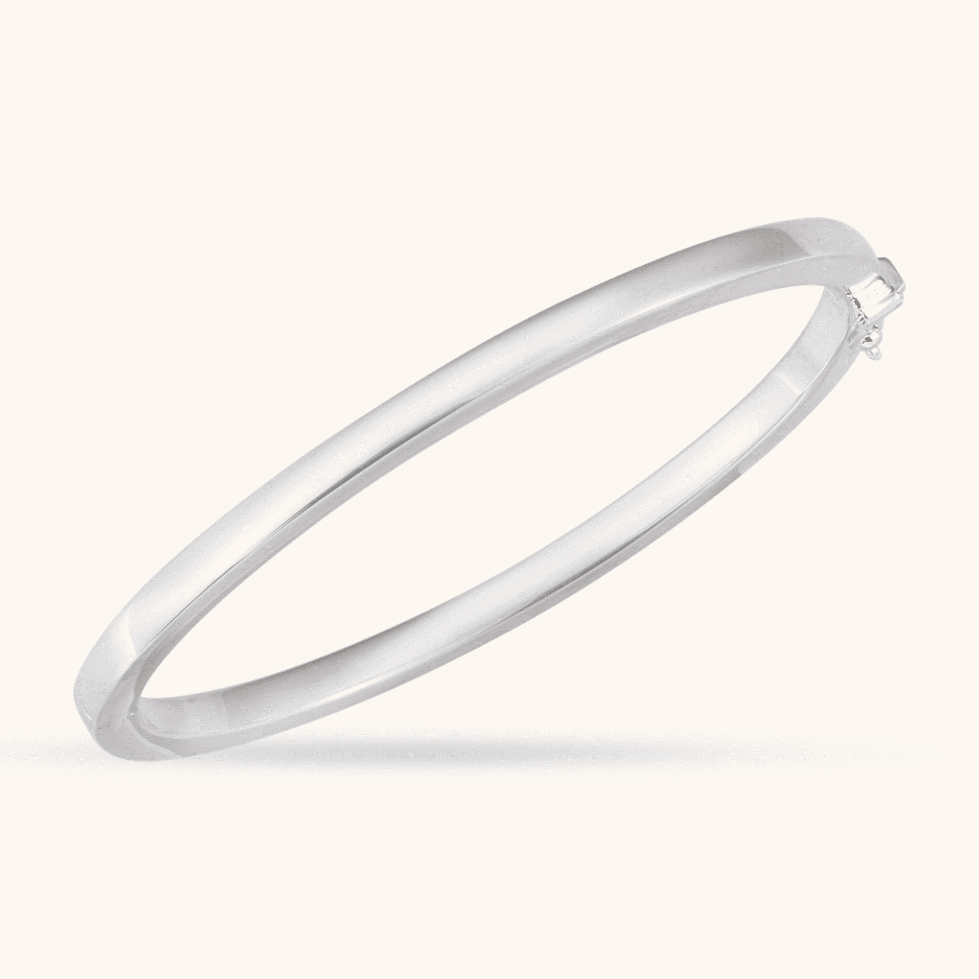 Sterling Silver Tube Hinged Bangle Bracelet