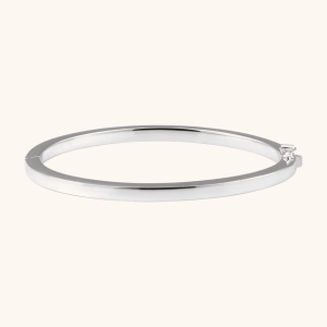 Sterling Silver Tube Hinged Bangle Bracelet