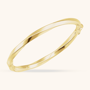 14K Gold Twisted Bangle Bracelet