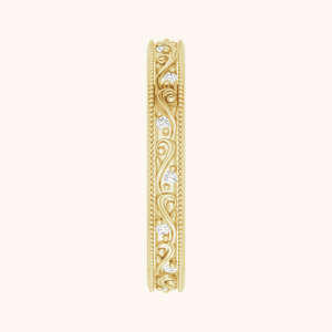 14K Gold Floral Diamond Ring yellow