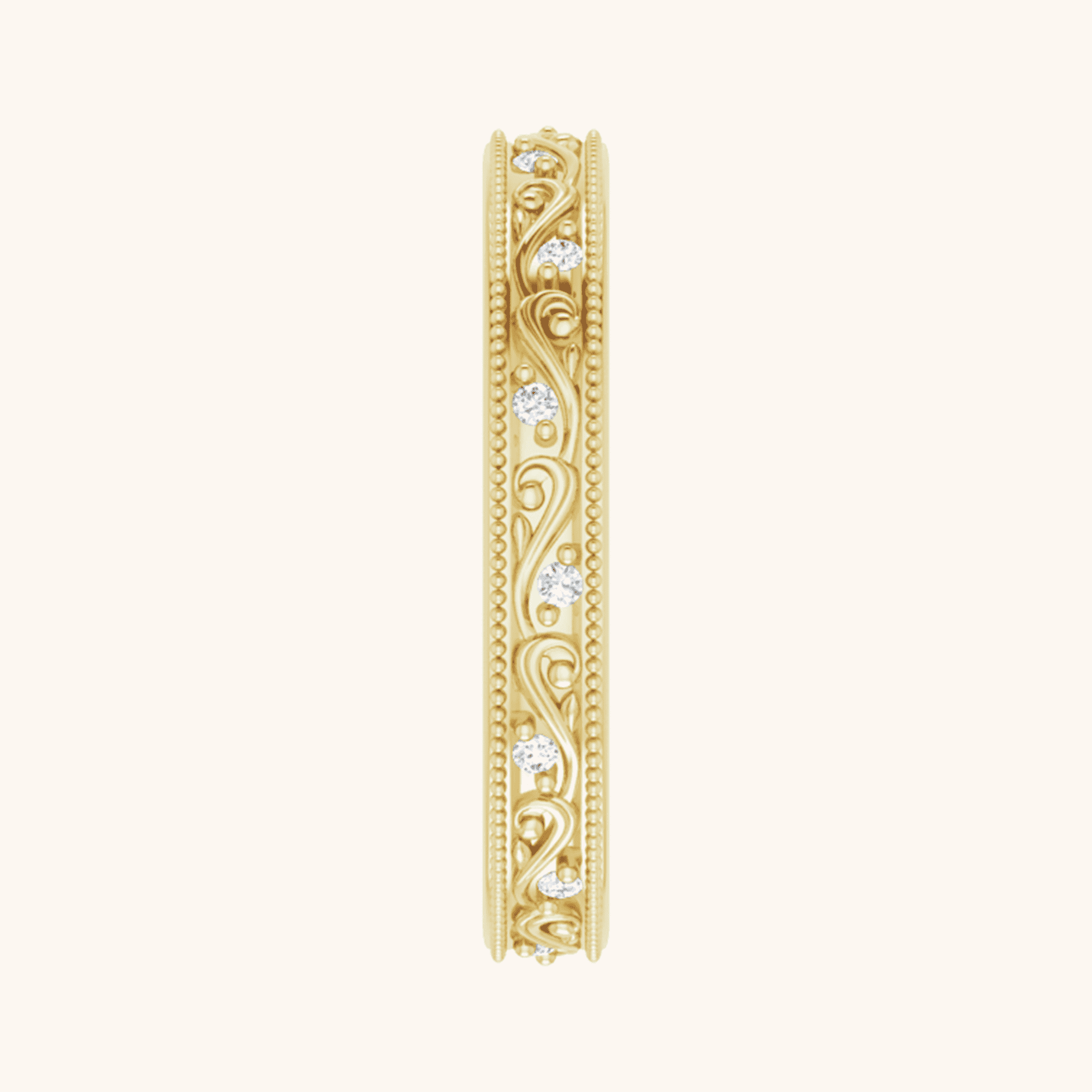 14K Gold Floral Diamond Ring yellow
