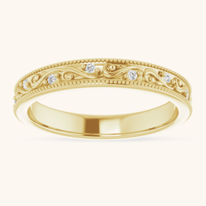 14K Gold Floral Diamond Ring yellow