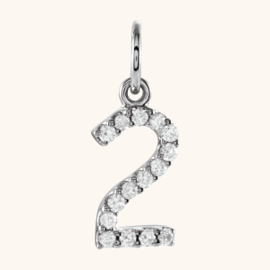 14K White Necklace Numeral Pendant