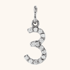 14K White Necklace Numeral Pendant