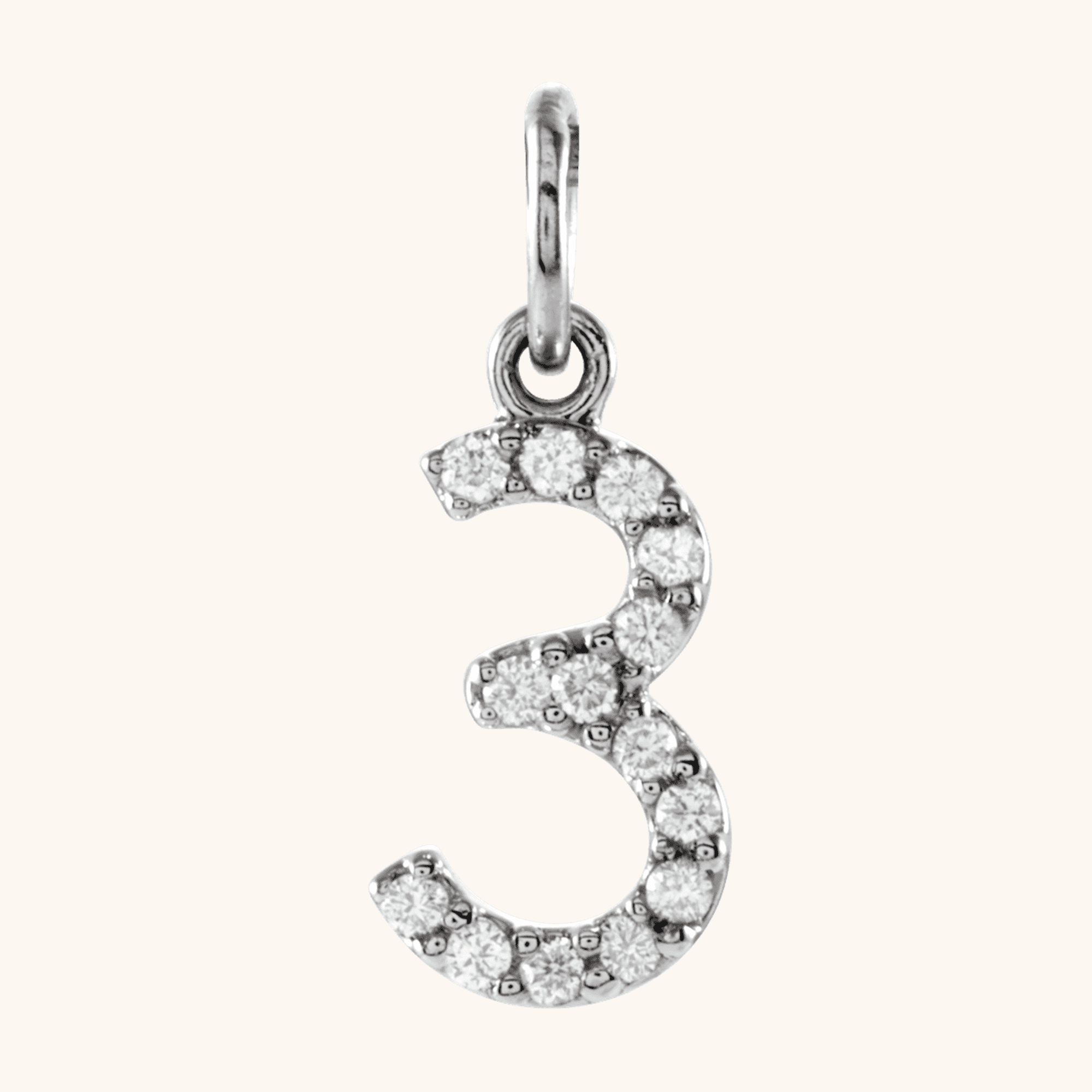 14K White Necklace Numeral Pendant