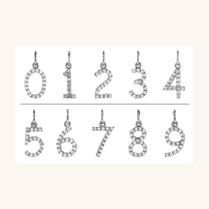 14K White Necklace Numeral Pendant