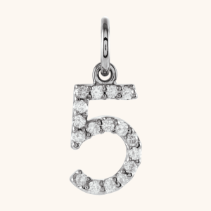 14K White Necklace Numeral Pendant