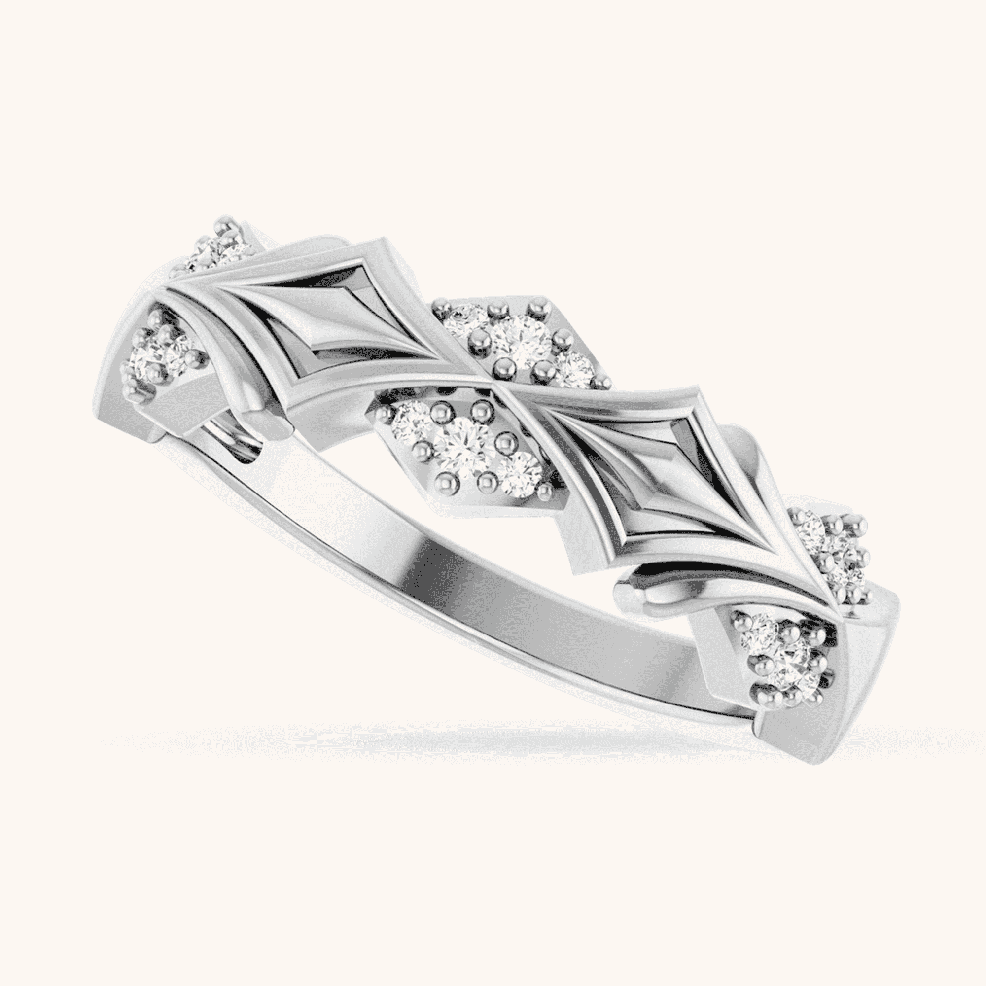 Women Ring 14K Gold white