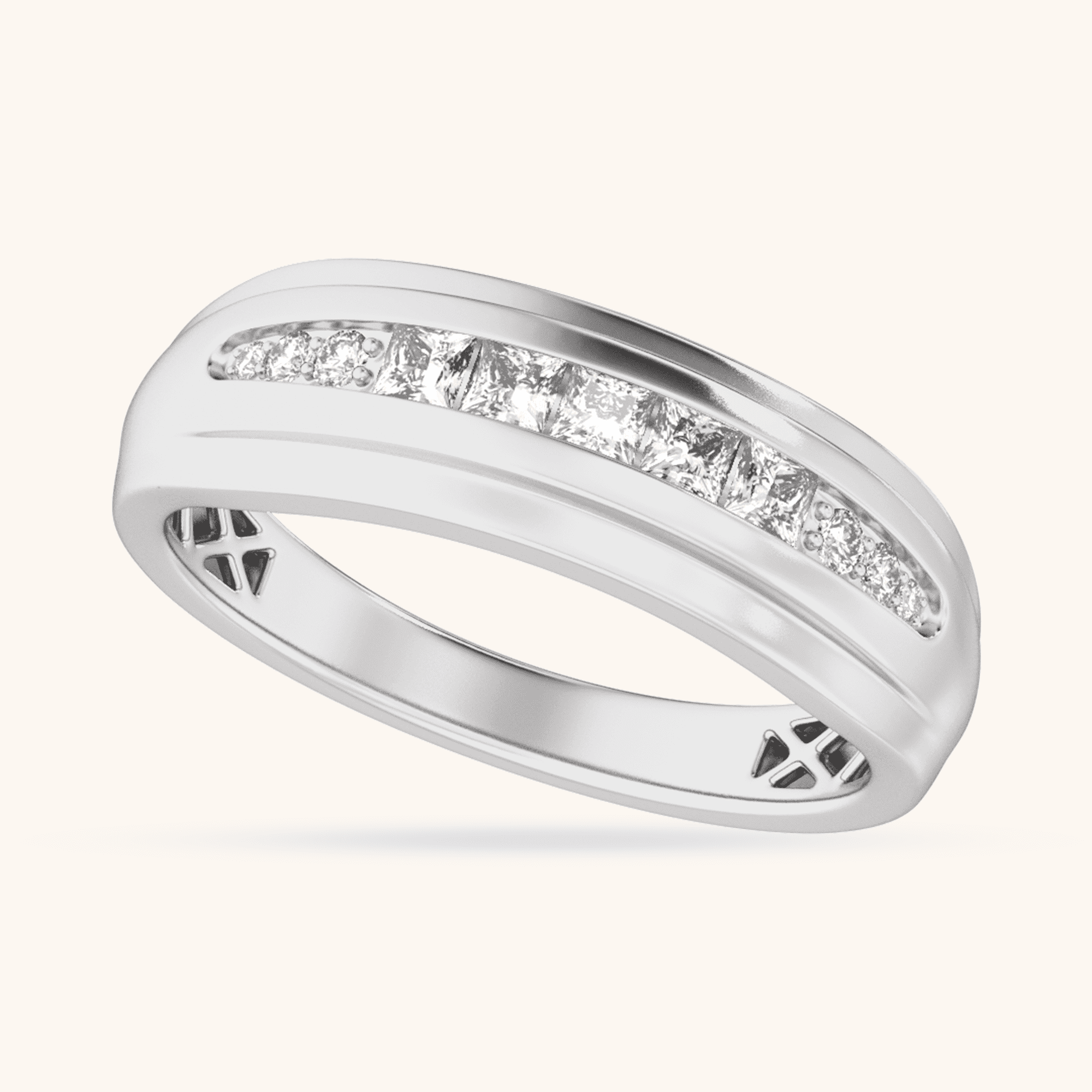 14K White ring