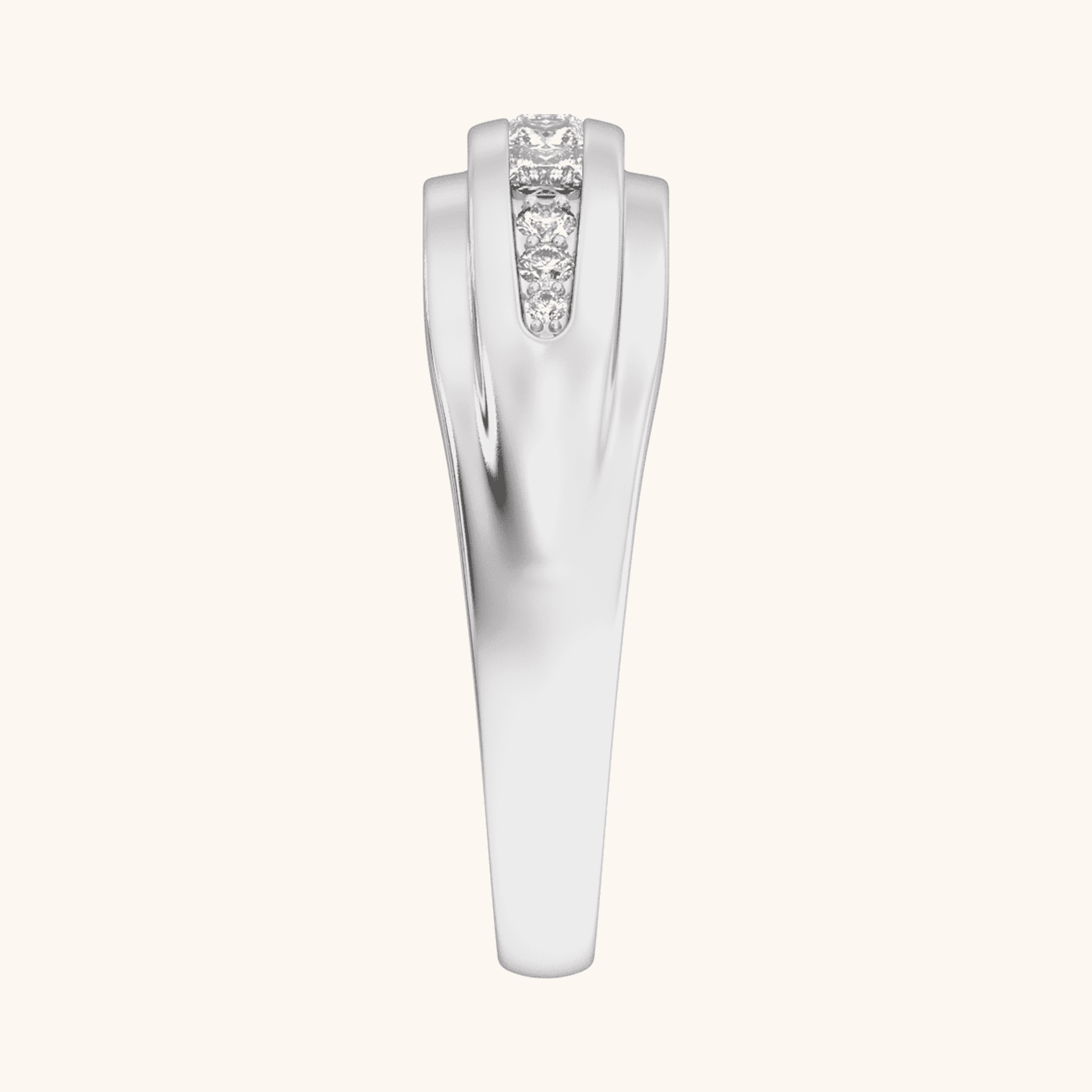 14K White ring