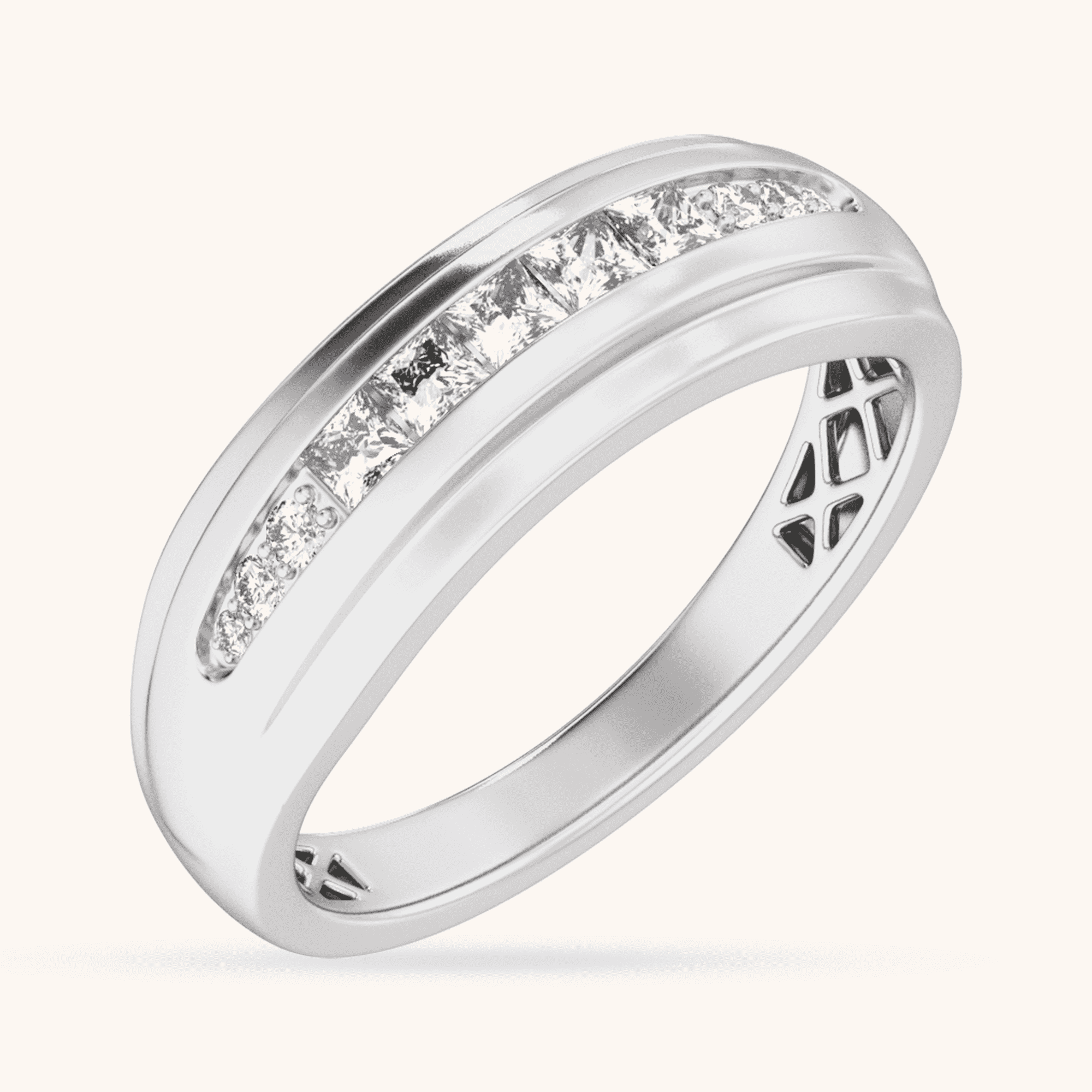 14K White ring